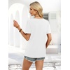 image:imageWIHOLL Womens Summer Tops Short Sleeve Shirts Square Neck Spring Outfits 2026 Fashion Clothing BlousesWhite