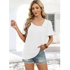 image:imageWIHOLL Womens Summer Tops Short Sleeve Shirts Square Neck Spring Outfits 2026 Fashion Clothing BlousesWhite