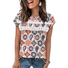 image:imageWIHOLL Womens Summer Tops Trendy 2026 Lace Crochet Cap Short Sleeve Shirts Crew Neck T Shirts Casual Loose BlousesFloral Boho