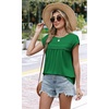 image:imageWIHOLL Womens Summer Tops Trendy 2026 Lace Crochet Cap Short Sleeve Shirts Crew Neck T Shirts Casual Loose BlousesGreen