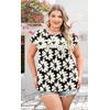 image:imageWIHOLL Womens Summer Tops Trendy 2026 Lace Crochet Cap Short Sleeve Shirts Crew Neck T Shirts Casual Loose BlousesThe Floral Beige