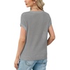 image:imageWIHOLL Womens Summer Tops Trendy Casual Cap Short Sleeve Sweater Outfits for Women 2026 Casual V Neck T Shirts Soft Cute Spring Tops Tshirts Shirts for Women Grey L