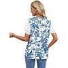 image:imageWIHOLL Womens Summer Tops Trendy Ruffle Sleeve Shirts Casual Chiffon Blouses Beach Vacation Clothes0blue White Florals