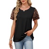 image:imageWIHOLL Womens Summer Tops Trendy Ruffle Sleeve Shirts Casual Chiffon Blouses Beach Vacation Clothes0vintage Leopard