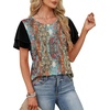 image:imageWIHOLL Womens Summer Tops Trendy Ruffle Sleeve Shirts Casual Chiffon Blouses Beach Vacation Clothes1ethnic Print