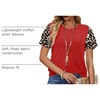 image:imageWIHOLL Womens Summer Tops Trendy Ruffle Sleeve Shirts Casual Chiffon Blouses Beach Vacation Clothes1red Leopard