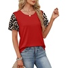 image:imageWIHOLL Womens Summer Tops Trendy Ruffle Sleeve Shirts Casual Chiffon Blouses Beach Vacation Clothes1red Leopard
