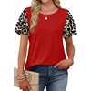 image:imageWIHOLL Womens Summer Tops Trendy Ruffle Sleeve Shirts Casual Chiffon Blouses Beach Vacation Clothes1red Leopard
