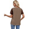 image:imageWIHOLL Womens Summer Tops Trendy Ruffle Sleeve Shirts Casual Chiffon Blouses Beach Vacation ClothesBrown Leopard