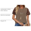 image:imageWIHOLL Womens Summer Tops Trendy Ruffle Sleeve Shirts Casual Chiffon Blouses Beach Vacation ClothesBrown Leopard