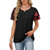 image:imageWIHOLL Womens Summer Tops Trendy Ruffle Sleeve Shirts Casual Chiffon Blouses Beach Vacation ClothesRose