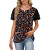 image:imageWIHOLL Womens Summer Tops Trendy Ruffle Sleeve Shirts Casual Chiffon Blouses Beach Vacation ClothesVibrant Florals