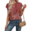 image:imageWIHOLL Womens Summer Tops V Neck T Shirts Cap Sleeve Business Casual Outfits Loose Fit Beach Vacation Clothes Basic Tees3dusty Pink Ethnic