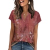 image:imageWIHOLL Womens Summer Tops V Neck T Shirts Cap Sleeve Business Casual Outfits Loose Fit Beach Vacation Clothes Basic Tees3dusty Pink Ethnic