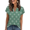 image:imageWIHOLL Womens Summer Tops V Neck T Shirts Cap Sleeve Business Casual Outfits Loose Fit Beach Vacation Clothes Basic Tees4green Snowflake