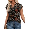 image:imageWIHOLL Womens Summer Tops V Neck T Shirts Cap Sleeve Business Casual Outfits Loose Fit Beach Vacation Clothes Basic Tees4maple Leaf