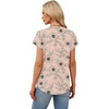 image:imageWIHOLL Womens Summer Tops V Neck T Shirts Cap Sleeve Business Casual Outfits Loose Fit Beach Vacation Clothes Basic TeesFloral Beige