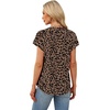 image:imageWIHOLL Womens Summer Tops V Neck T Shirts Cap Sleeve Business Casual Outfits Loose Fit Beach Vacation Clothes Basic TeesLeopard Print