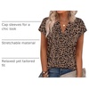 image:imageWIHOLL Womens Summer Tops V Neck T Shirts Cap Sleeve Business Casual Outfits Loose Fit Beach Vacation Clothes Basic TeesLeopard Print