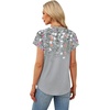 image:imageWIHOLL Womens Summer Tops V Neck T Shirts Cap Sleeve Business Casual Outfits Loose Fit Beach Vacation Clothes Basic TeesPrinted Grey
