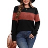 image:imageWIHOLL Womens Sweaters Trendy Color Block Tops Long Sleeve Shirts Fall Outfits Early Fall Fashion 2026 Winter ClothingCaramel