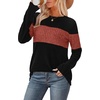 image:imageWIHOLL Womens Sweaters Trendy Color Block Tops Long Sleeve Shirts Fall Outfits Early Fall Fashion 2026 Winter ClothingCaramel