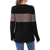 image:imageWIHOLL Womens Sweaters Trendy Color Block Tops Long Sleeve Shirts Fall Outfits Early Fall Fashion 2026 Winter ClothingCoffee