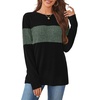 image:imageWIHOLL Womens Sweaters Trendy Color Block Tops Long Sleeve Shirts Fall Outfits Early Fall Fashion 2026 Winter ClothingGreen