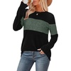 image:imageWIHOLL Womens Sweaters Trendy Color Block Tops Long Sleeve Shirts Fall Outfits Early Fall Fashion 2026 Winter ClothingGreen