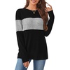 image:imageWIHOLL Womens Sweaters Trendy Color Block Tops Long Sleeve Shirts Fall Outfits Early Fall Fashion 2026 Winter ClothingGrey