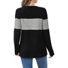 image:imageWIHOLL Womens Sweaters Trendy Color Block Tops Long Sleeve Shirts Fall Outfits Early Fall Fashion 2026 Winter ClothingGrey