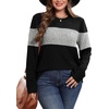 image:imageWIHOLL Womens Sweaters Trendy Color Block Tops Long Sleeve Shirts Fall Outfits Early Fall Fashion 2026 Winter ClothingGrey