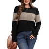 image:imageWIHOLL Womens Sweaters Trendy Color Block Tops Long Sleeve Shirts Fall Outfits Early Fall Fashion 2026 Winter ClothingKhaki