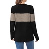 image:imageWIHOLL Womens Sweaters Trendy Color Block Tops Long Sleeve Shirts Fall Outfits Early Fall Fashion 2026 Winter ClothingKhaki