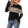 image:imageWIHOLL Womens Sweaters Trendy Color Block Tops Long Sleeve Shirts Fall Outfits Early Fall Fashion 2026 Winter ClothingKhaki