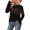 image:imageWIHOLL Womens Sweaters Trendy Color Block Tops Long Sleeve Shirts Fall Outfits Early Fall Fashion 2026 Winter ClothingLeopard