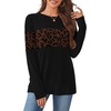 image:imageWIHOLL Womens Sweaters Trendy Color Block Tops Long Sleeve Shirts Fall Outfits Early Fall Fashion 2026 Winter ClothingLeopard