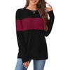 image:imageWIHOLL Womens Sweaters Trendy Color Block Tops Long Sleeve Shirts Fall Outfits Early Fall Fashion 2026 Winter ClothingMaroon