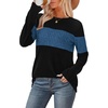 image:imageWIHOLL Womens Sweaters Trendy Color Block Tops Long Sleeve Shirts Fall Outfits Early Fall Fashion 2026 Winter ClothingNavy