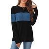image:imageWIHOLL Womens Sweaters Trendy Color Block Tops Long Sleeve Shirts Fall Outfits Early Fall Fashion 2026 Winter ClothingNavy
