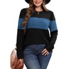 image:imageWIHOLL Womens Sweaters Trendy Color Block Tops Long Sleeve Shirts Fall Outfits Early Fall Fashion 2026 Winter ClothingNavy