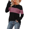 image:imageWIHOLL Womens Sweaters Trendy Color Block Tops Long Sleeve Shirts Fall Outfits Early Fall Fashion 2026 Winter ClothingPurple