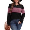 image:imageWIHOLL Womens Sweaters Trendy Color Block Tops Long Sleeve Shirts Fall Outfits Early Fall Fashion 2026 Winter ClothingPurple