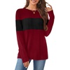 image:imageWIHOLL Womens Sweaters Trendy Color Block Tops Long Sleeve Shirts Fall Outfits Early Fall Fashion 2026 Winter ClothingRed Black