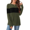 image:imageWIHOLL Womens Sweaters Trendy Color Block Tops Long Sleeve Shirts Fall Outfits Early Fall Fashion 2026 Winter ClothingUnique Army Green