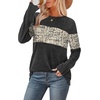 image:imageWIHOLL Womens Sweaters Trendy Color Block Tops Long Sleeve Shirts Fall Outfits Early Fall Fashion 2026 Winter ClothingUnique Beige Print