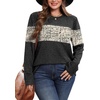 image:imageWIHOLL Womens Sweaters Trendy Color Block Tops Long Sleeve Shirts Fall Outfits Early Fall Fashion 2026 Winter ClothingUnique Beige Print