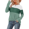 image:imageWIHOLL Womens Sweaters Trendy Color Block Tops Long Sleeve Shirts Fall Outfits Early Fall Fashion 2026 Winter ClothingUnique Green White