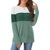 image:imageWIHOLL Womens Sweaters Trendy Color Block Tops Long Sleeve Shirts Fall Outfits Early Fall Fashion 2026 Winter ClothingUnique Green White