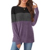 image:imageWIHOLL Womens Sweaters Trendy Color Block Tops Long Sleeve Shirts Fall Outfits Early Fall Fashion 2026 Winter ClothingUnique Grey Purple